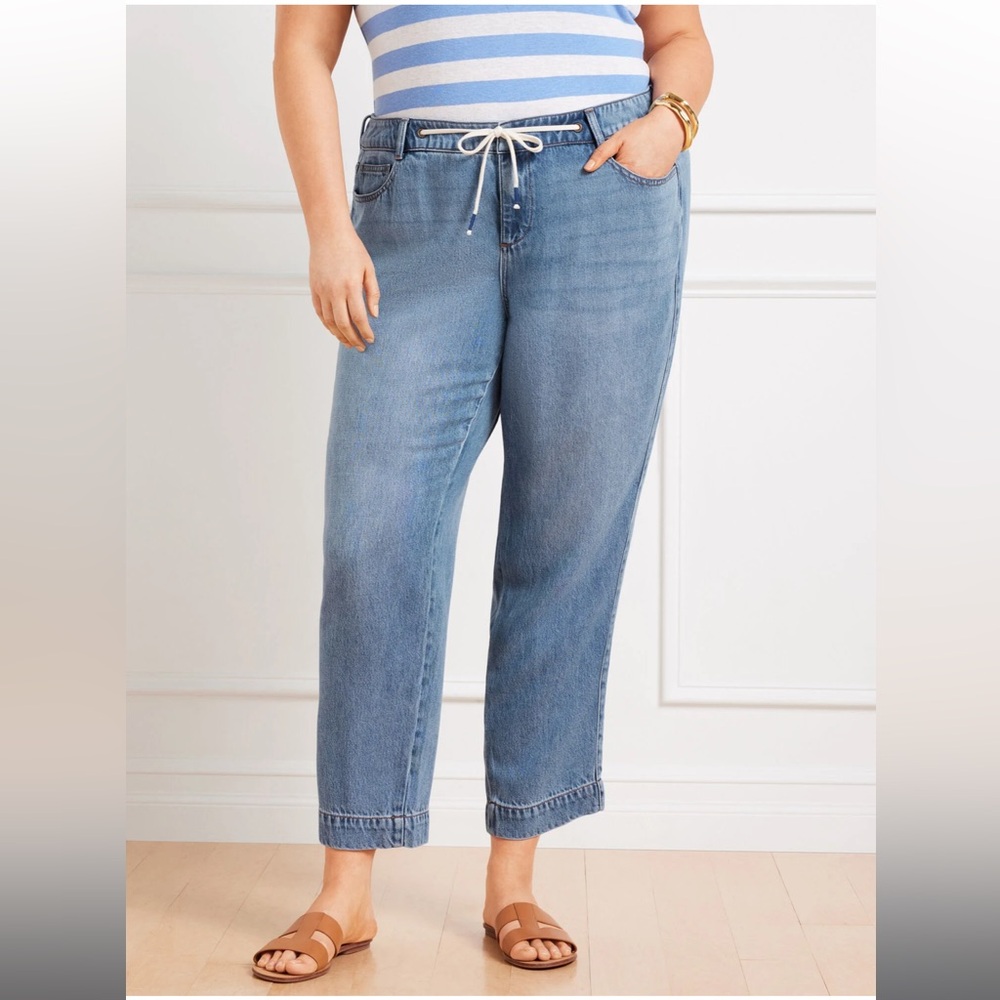TALBOTS- SUMMERWEIGHT DRAWSTRING ANKLE JEANS PLUS NWT